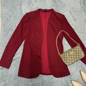 Elegant Burgundy Women's Blazer
